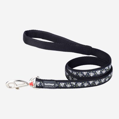 Dog Lead Diamond Black
