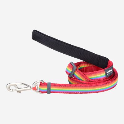Adjustable Dog Lead Rainbow Red