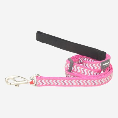 Adjustable Dog Lead Reflective Ziggy Hot Pink